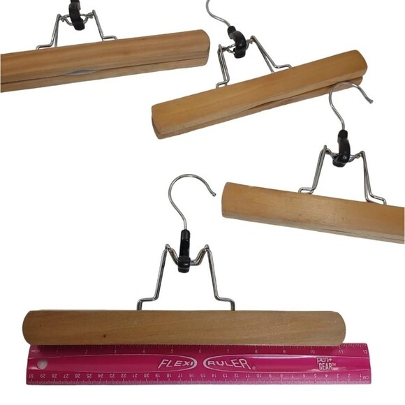 Wood Pant Hangers Set of 4 Pant Hangers 2 sizes - Picture 5 of 11